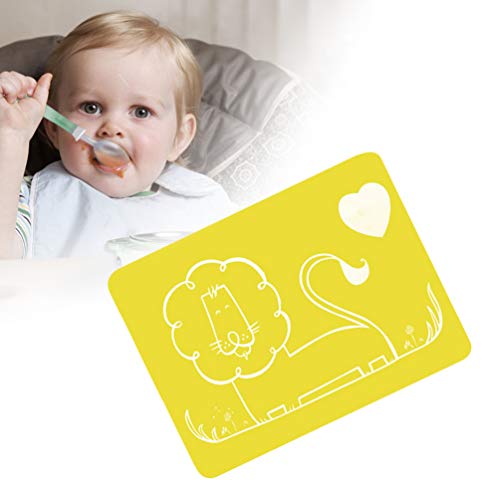 1PC Jogo americano infantil de silicone antiderrapante flexível com padrão de leão 40 x 30 cm prátic