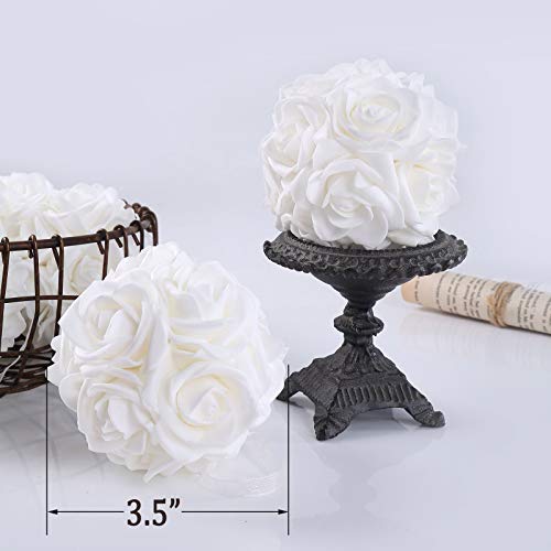 Idyllic 9Pcs Rose Flower Foam Kissing Balls For Bridal Wedding Centerpiece Party Ceremony Decoration 3.5 Inches thumb #6