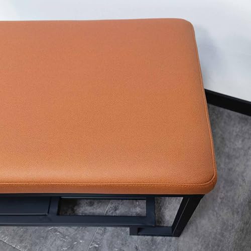 Banc d'entrée en métal noir et coussin cuir PU élégant - 5