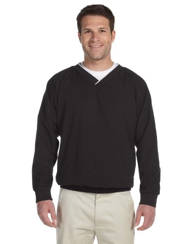 Harriton Microfiber Windshirt>L Black/White M700 #TOP22