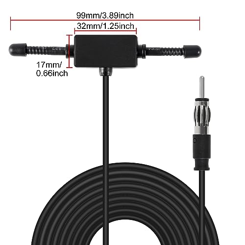 AEDIKO Car Stereo AM FM Dipole Antenna Hidden Adhesive Mount AM FM Radio Antenna DIN Plug Connector for Vehicle Car Truck SUV Radio Stereo Head Unit Receiver Tune - Thumbnail 2