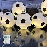 YEAMAR Soccer String Lights, 14ft 20 LED Ball Indoor Battery Operated LED String Lights, Sport Theme Party Decorative Lights,Birthday Decorations,Soccer Gift