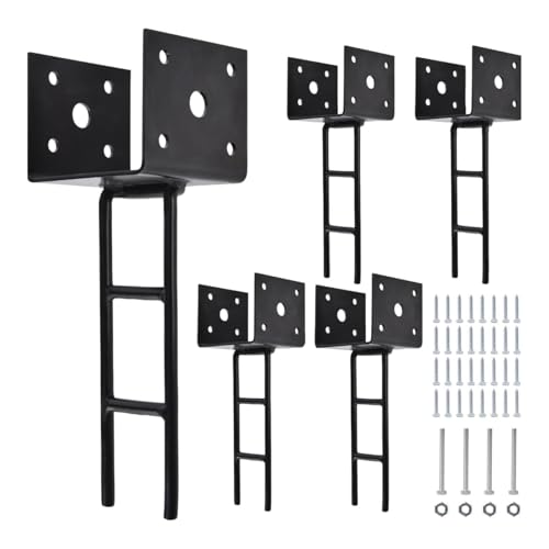 Colcolo Lot de 4 ancrages de poteau en U robustes pour boîtes aux lettres, clôtures en béton et bois