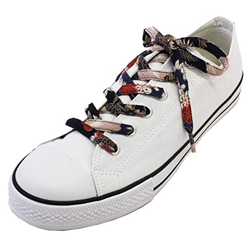 Lacets japonais Chirimen anti-glisse pour baskets, customisation dragon bleu 117cm