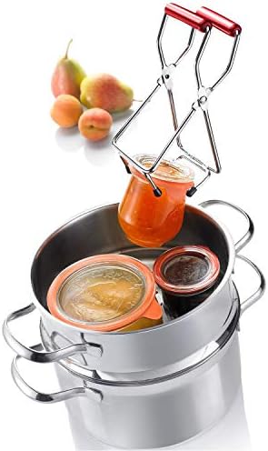 Westmark Preserve Jar Lifter, For Jars Up To 18 cm In Diameter, Chrome-Plated Steel/Plastic, Silver/Red, 10532270