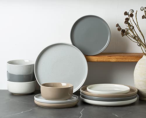 Famiware Milkyway 4 Pieces Salad Plates Set, 7.5 Inches Dessert Plates, Scratch Resistant, Stoneware Dinnerware, Kitchen Modern Rustic Serving Dishes, Multi-Color #TOP4