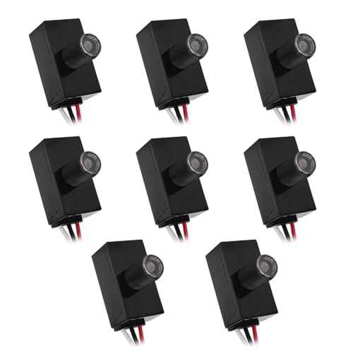GBAYSA 8 Pack Outdoor Photocell Light Sensor,Dusk to Dawn Photo Control Sensor,Auto on Off Hard-Wired Post Eye Light Control,Photoelectric Switch for Lighting Fixtures by GBAYSA - Used condition - US$47.49