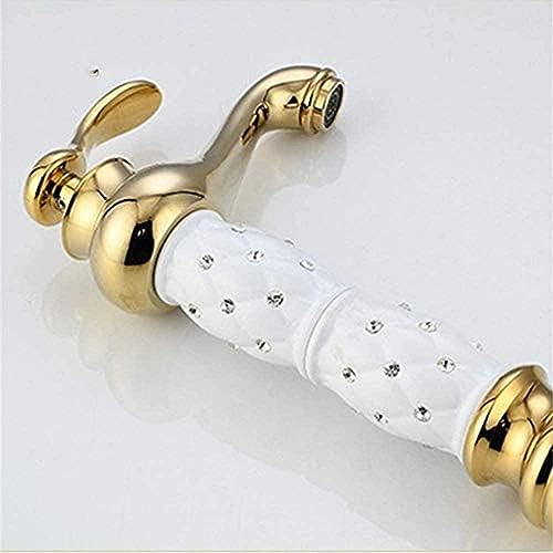 Robinet de salle de bain anti calcaire mitigeur lavabo durable or - 3
