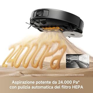 Mova P50s Ultra Robot Aspirapolvere e Lavapavimenti, 24000Pa, Mop Autopulente con Acqua Calda, Sistema Stepmaster Per Il Superamento Ostacoli e Navigazione Flashpulse 3d Tof a Doppia Luce, Nero