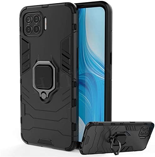 SPAZY CASE® Oppo F17 Pro 360 Degree Rotation Durable Dual Layer Slim Shockproof Armor Hybrid Kickstand Holder and Full-Body Protective Case Cover for Oppo F17 Pro