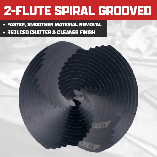Image of NEIKO 10629B Step Drill Bit, 2 Steps 7 /8 inch to 1-1 /8 inch Spiral M35 Cobalt, AlTiSiN Coated, 1 /4 inch Quick Change Step Bits for Steel, Metal, Wood, Plastic, Unibit Cone Drill Bits, Two Flute