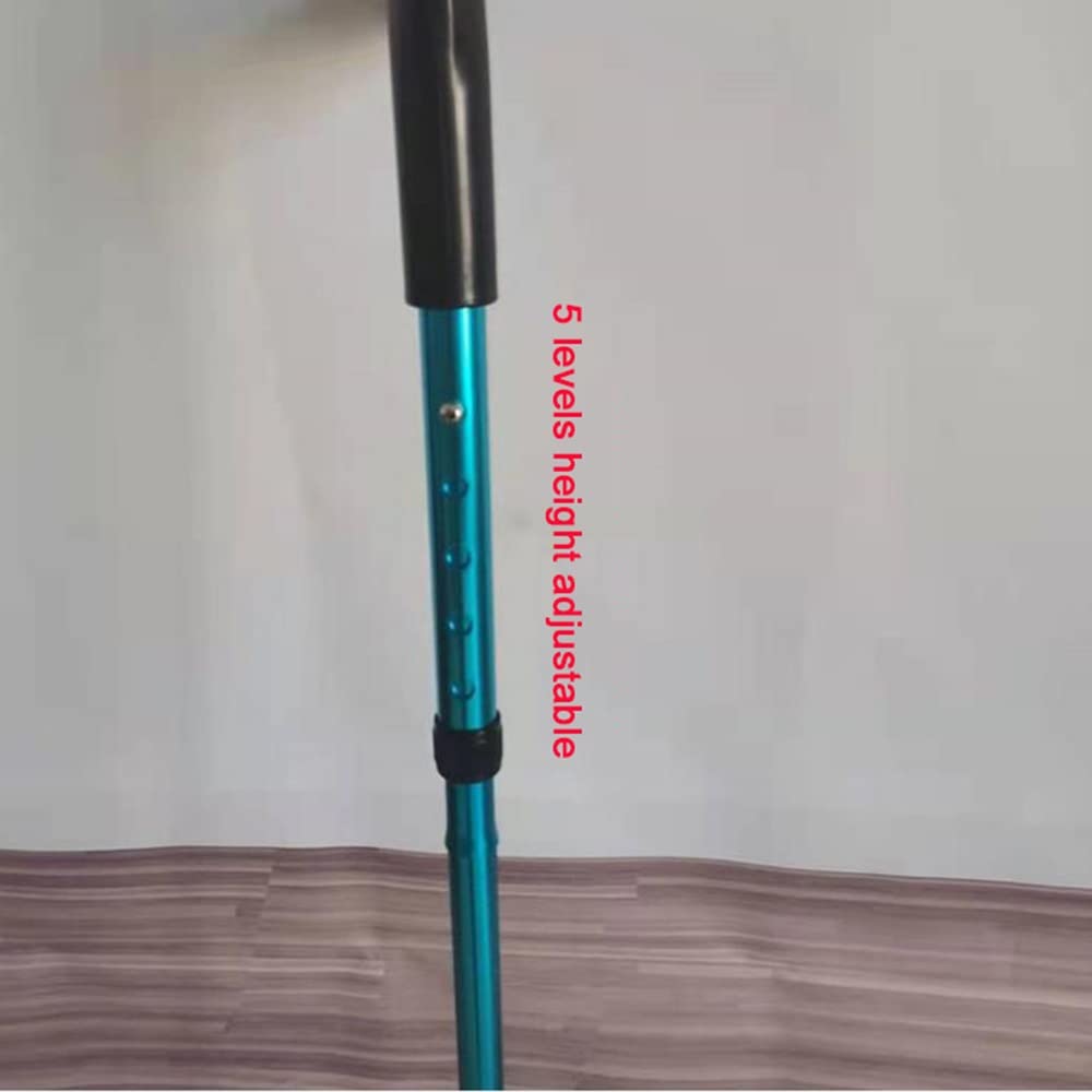 KADEUX Muletas De Codo Plegables Bastones para Adultos, Muleta De Antebrazo Ajustable De Altura De 5 Niveles, Muleta Axilar Ergonómica De Aluminio, Bastones Portátiles (Color : Blue)