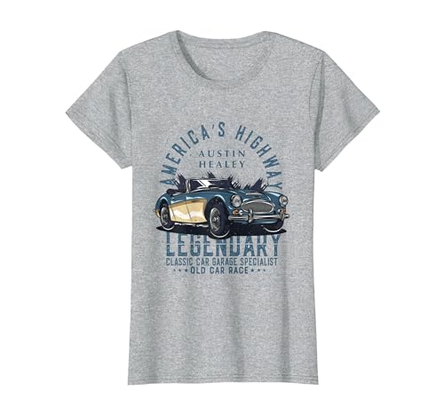 Austin Healey Sports Car T-Shirt, Women, Heather Grey, Medium