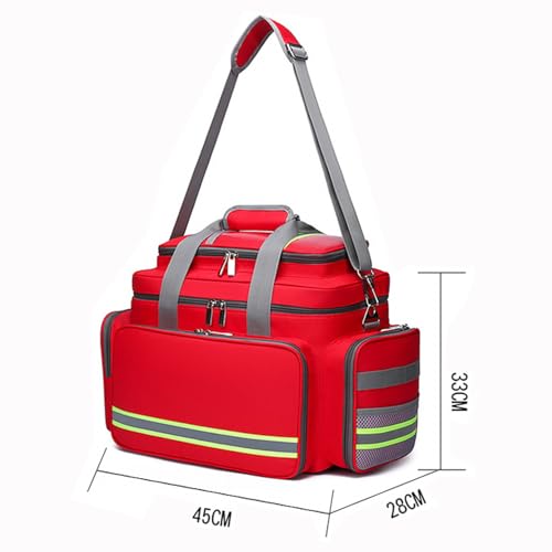 Leere Erste-Hilfe-Tasche für Notfallvorsorge, großes Fassungsvermögen, wasserdicht und langlebig, mit verstellbarem Gurt und reflektierendem Streifen, ideal für Reisen, Zuhause, Auto, Wandern