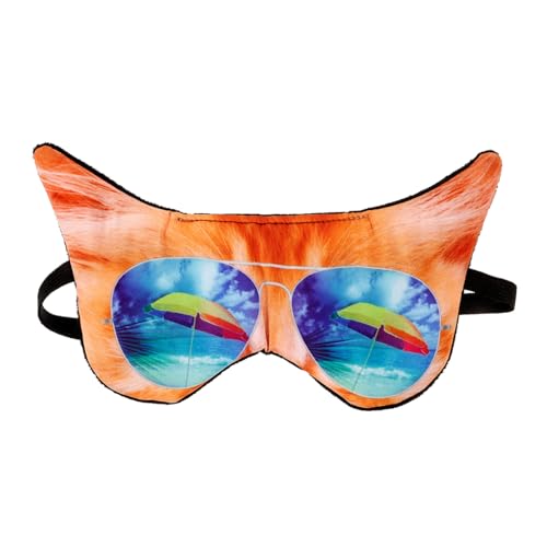 minkissy 3D Cat Eye Sleep Mask Funny Animal Design Light Blocking Eye Cover for Women for Travel and Relaxation