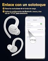 Bluetooth Kopfhörer Sport, in Ear Kopfhörer Kabellos Bluetooth 5.4 mit HD Mic, Herausragender Sound, 40 Std Spielzeit, Comfort Fit, Dual LED-Anzeige, IP7 Wasserdicht Ohrhörer mit Ohrhaken, Weiß – Ansicht 7