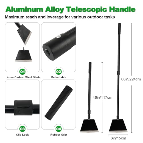Smarkey Floor Scraper, Garden Scraper Shovel, Cleaning Remove Tool With 88in Long Handle,Sturdy Tile Scraper for Ice, Tiles, Ceiling, Concrete, Tape, Glue - Heavy Duty Sharp Blade (4mm Thickness)