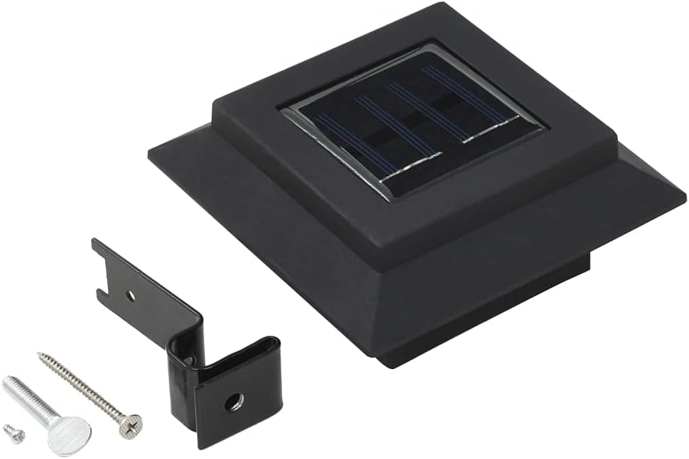 vidaXL Solar Lamp Set of 6 Black Plastic 4.7 in Square Solar Lamp