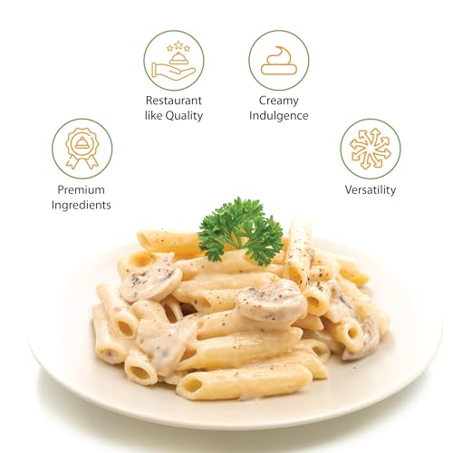 Image of Del Monte White Pasta Sauce Spout Pack, 400 Grams | Restaurant Style Creamy Cheezy | Premium Italian Sauce | 100% Fresh Ingredients | No Added Preservatives, Chemicals, Colors & MSG | Suitable for All Pasta Shapes & Macaroni