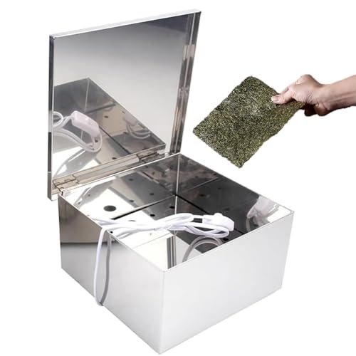 Horno De Algas De Acero Inoxidable, Contenedor De Algas con Función De Secado, con Bombilla Incandescente Y 4 Pies Aislantes, Temperatura Ajustable Y Excelente Térmica para Sushi Bar, Restaurante