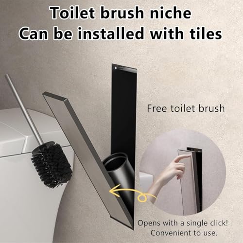 Support brosse WC encastrable pour nettoyer le sol sans obstacle - 3