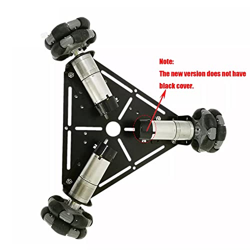 Professional 3Wd Smart Robot Car Chassis Kit With 58Mm Nylon Omni Wheel & Dc Encoder Motors For Arduino Raspberry Pie Microbit, 2-Layer Metal Triangle Panel Robotic Platform Diy Heavy Load Model #TOP6