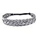 DIGUAN 5 Strands Synthetic Hair Braided Headband Classic Chunky Wide Plaited Braids Elastic Stretch Hairpiece Women Girl Beauty accessory, 56g (Salt & Pepper)