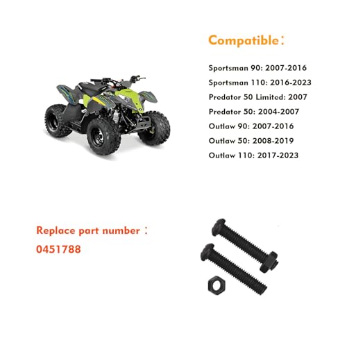 Image of 2-Pack 0455403 Screw w /Jam Nut Throttle Stop, Replaces 0451788, Compatible with Polaris Sportsman 90 /110, Outlaw 50 /90 /110, Predator 50 Vehicle