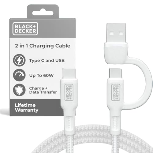 BLACK+DECKER USB C Multi Charging Cable, Fast Multi Charger Cable w/Adapter