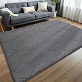 【Rutschmatte Teppich】 – Die Unterseite des teppich wohnzimmer und des großen Schlafzimmerteppichs ist mit Tausenden von Kunststoffperlenpunkten bedeckt, die dazu beitragen, die Reibung zwischen Teppich und Boden zu erhöhen und dem Teppich eine gewisse Anti-Rutsch-Funktion zu verleihen . Greift am Boden, ist rutschfest und beschädigt den Boden nicht. Halten Sie den Teppich an Ort und Stelle.