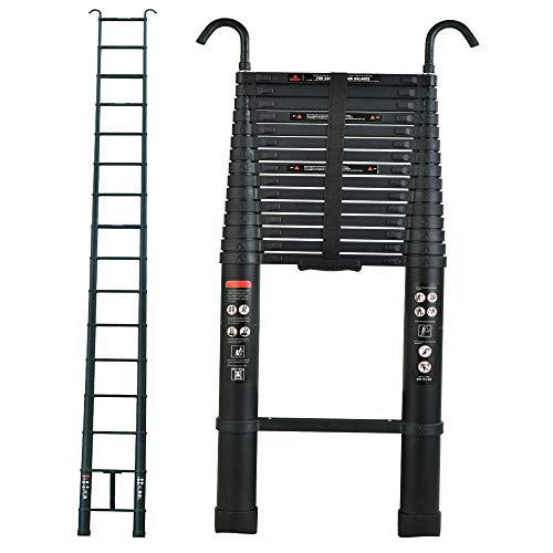 6M Escalera Telescópica Escalera Plegable de Aluminio con Gancho para Techo, Escalera con...
