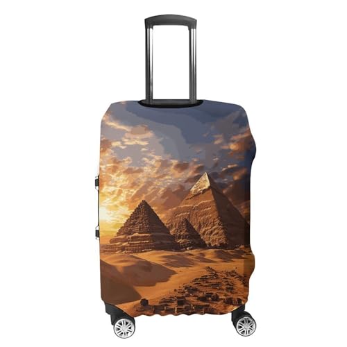 Egyptian Pyramids Elastic Luggage Cover Suitcase Protector for 19-32 Inch Suitcases | Universal Stretchable Travel Bag Cover | Anti-Scratch, Washable with Zipper Closure L4