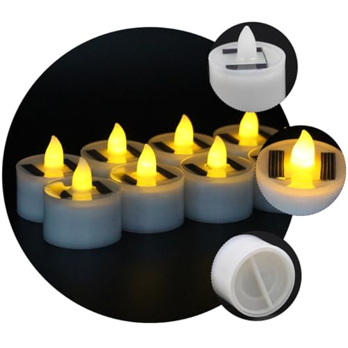 Luces de vela solares impermeables para iluminar terrazas y mesas 7