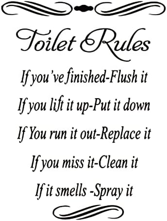 2 Pcs Toilet Seat Sticker Toilet Seat Decoration PVC Toilet Rules Bathroom Decals for Home Living Room Bedroom Kitchen Decor