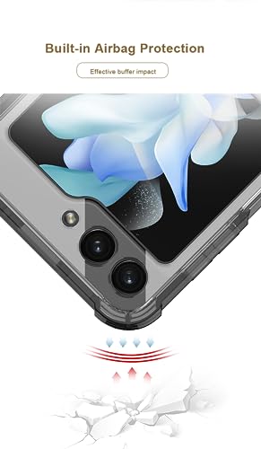 Image of BOUNCEBACK Transparent Shockproof Case /Cover for Samsung Galaxy Z Flip5 / Galaxy Flip 5 Case Cover - (Clear | Rubber)