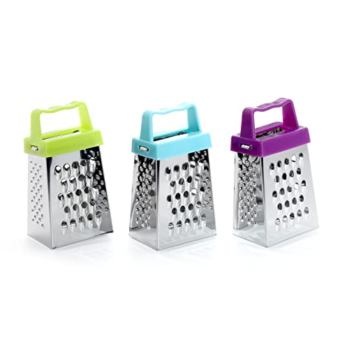 3Pcs Mini Cheese Grater, Professional Box Grater, Stainless Steel With 4 Sides, Small Box Graters For Kitchen Slicer Cheese/Ginger/Vegetable #TOP5