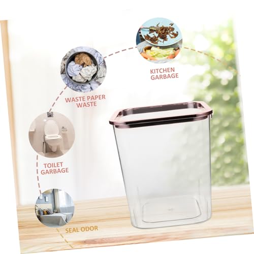Bote de basura transparente rectangular Happyyami miniatura 6