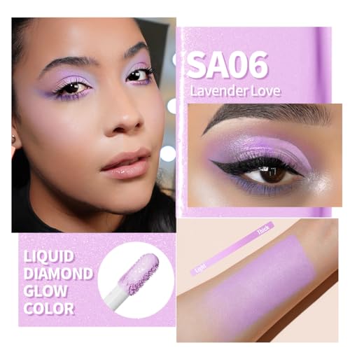 Oulac Liquid Eyeshadow Satin Finish - Multi-Use Purple Eyeshadow Primer & Liquid Blush, Lavender Love (SA06), 5.4 ml (Pack of 1) - Image 2