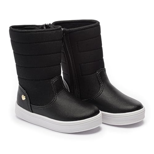 Bota Tênis Feminina Infantil Meninia Tininha Bordada Confortável (Preto, BR, Criança de 4 a 8 anos,