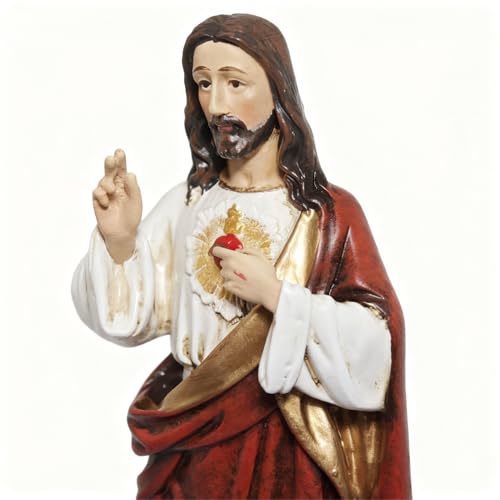 Estatua Sagrado Corazón de Jesús 6 pulgadas Resina miniatura 5