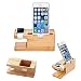 Apple Watch Stand, Gold Cherry bamboo charging dock Station charger holder stand for Apple Watch Iwatch series 1 /2 /3 38mm/42mm iPhone 5 5s 5c 6 6 Plus  7 7 Plus 8 8 Plus iPhone X 2017 release