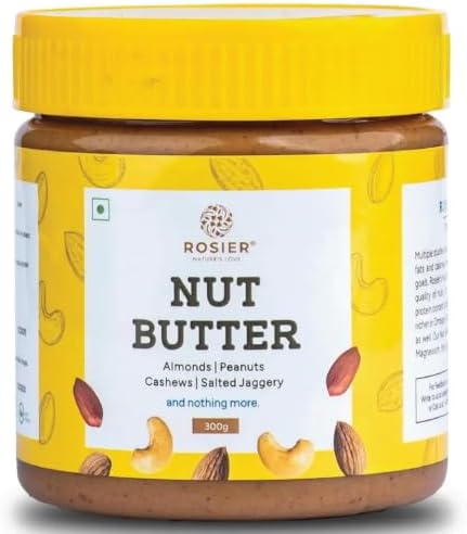ROSIER Foods Nut Butter | Crunchy | No Added Refined Sugar | High Protein Premium Cashew, Almonds and Peanut