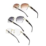 Pro Acme Rimless Rectangle Sunglasses for Men Women Hexagon Shade Eyewear Frameless y2k Glasses