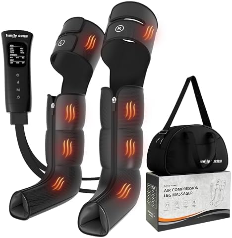 Leg Massager with Heat and Compression‎, Leg Compression Machine & Compression Boots for Circulation – 6 Modes & 3 Intensity Levels for Pain Relief, Gifts for Women, Men & Seniors