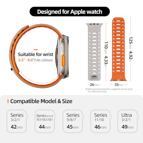 Image of X-it Magnetic Watch Band for Apple Watch Ultra 49mm, 46mm /45mm /44mm, Silicone Sport Strap with Strong Magnet for Men and Women, Compatible with Apple Watch Series 11 /10 /9 /8 /7 /6 /5 /4 /3 /2 /1 and SE
