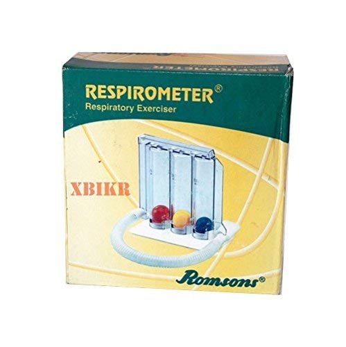 Romsons Respirometer SH-6082 Three Ball Breathing Exerciser for Sinus (White) Pack of 1.