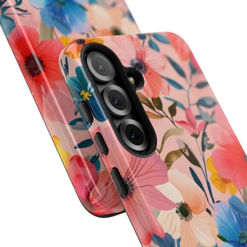 Coque résistante Samsung S25 Plus motif floral rigide Premium