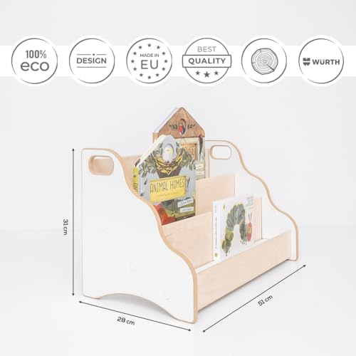 MAMOI® Bibliothèque Meuble de Rangement, Petite Murale, Étagère Livre et Meuble pour Chambre, Murale en Bois – Image 4