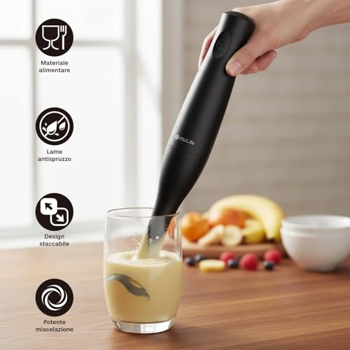 Batidora de mano MULIN 400W, potente y ligera con diseño extraíble y antisalpicaduras, para cocinar, cremas, batidos y salsas, ideal para los amantes de la cocina. - imagen 2