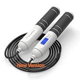Self-Locking Smart Jump Rope with Counter, CoreSpeed Upgraded 2026 Version with One-Click Snap Tangle-Free Durable PVC Cable, Digital Fitness Skipping Rope for Workout, Cardio & Home Gym, Men & Women
